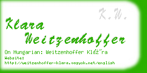 klara weitzenhoffer business card